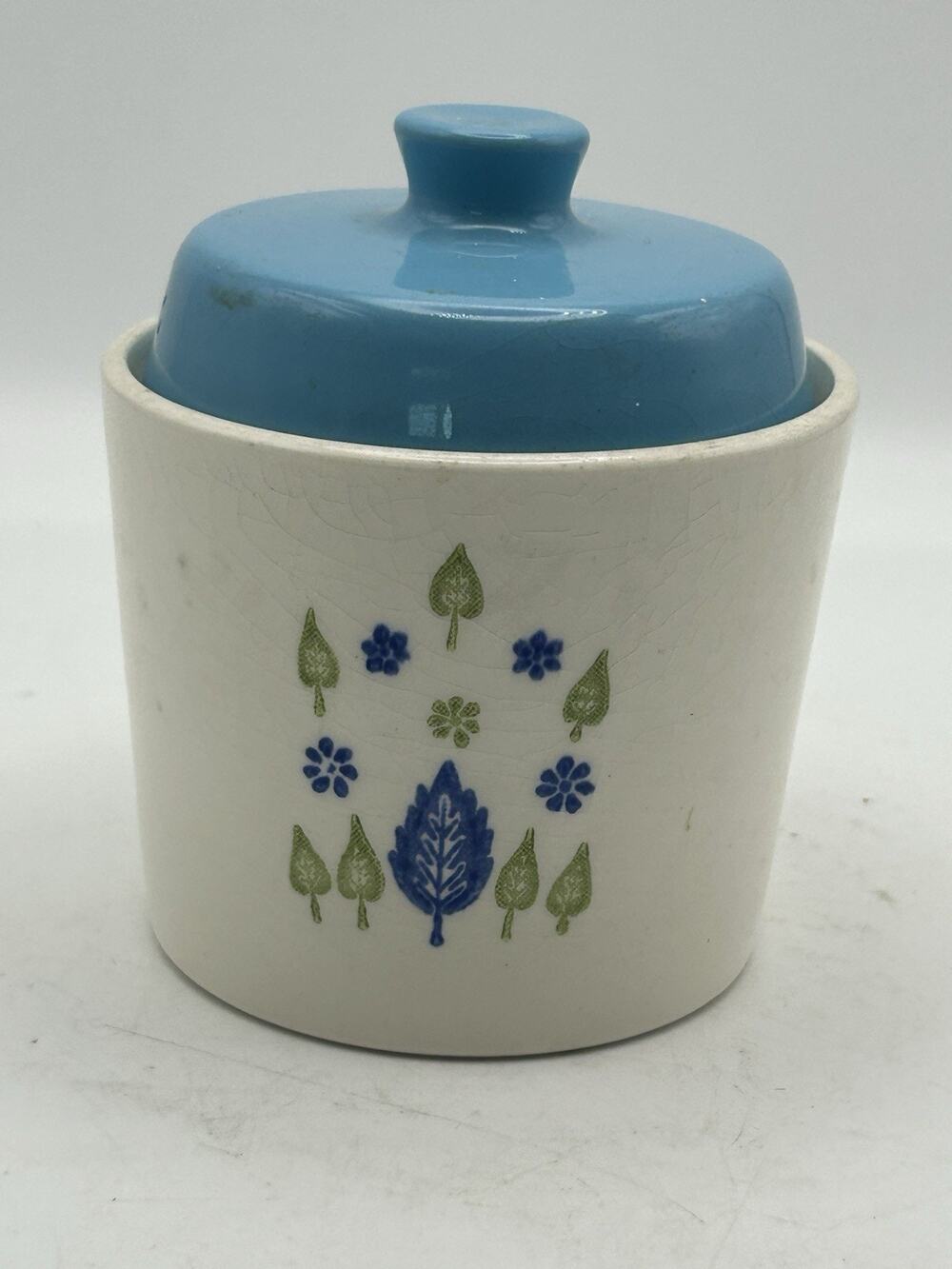 Vintage Marcrest Stetson Swiss Alpine Chalet Sugar Bowl Turquoise Blue